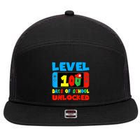 Level 100 Days Of School Unlocked Video Games Gamer 7 Panel Mesh Trucker Snapback Hat