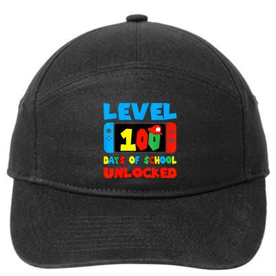Level 100 Days Of School Unlocked Video Games Gamer 7-Panel Snapback Hat