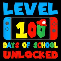 Level 100 Days Of School Unlocked Video Games Gamer 16 in Basic Backpack