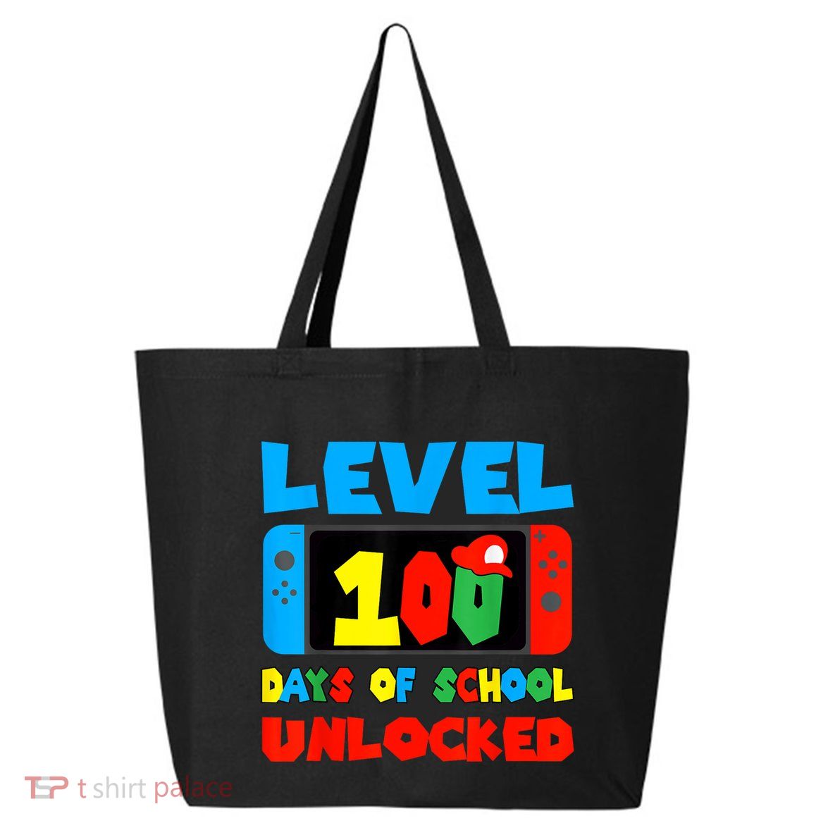 Level 100 Days Of School Unlocked Video Games Gamer 25L Jumbo Tote