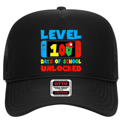 Level 100 Days Of School Unlocked Video Games Gamer Trucker Hat
