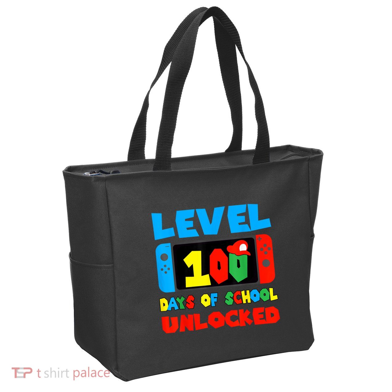 Level 100 Days Of School Unlocked Video Games Gamer Zip Tote Bag