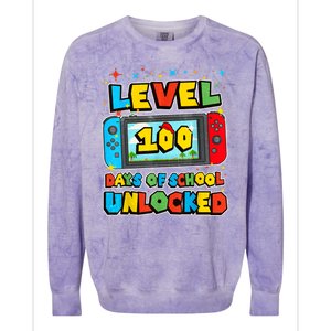 Level 100 Days Of School Unlocked Boy S Gamer Video Games Colorblast Crewneck Sweatshirt