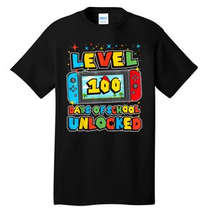 Level 100 Days Of School Unlocked Boy S Gamer Video Games Tall T-Shirt