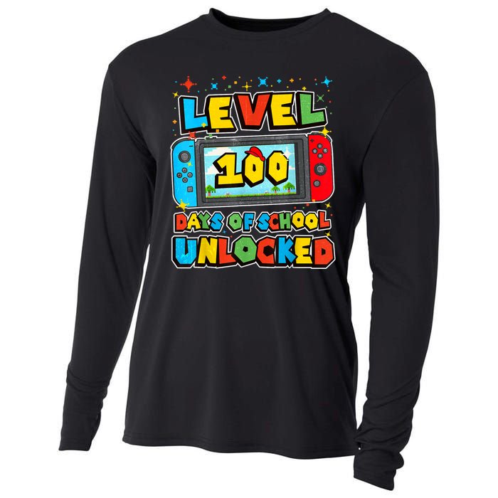 Level 100 Days Of School Unlocked Boy S Gamer Video Games Cooling Performance Long Sleeve Crew