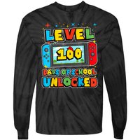 Level 100 Days Of School Unlocked Boy S Gamer Video Games Tie-Dye Long Sleeve Shirt