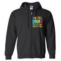 Level 100 Days Of School Unlocked Boy S Gamer Video Games Full Zip Hoodie