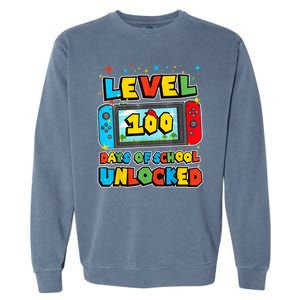 Level 100 Days Of School Unlocked Boy S Gamer Video Games Garment-Dyed Sweatshirt