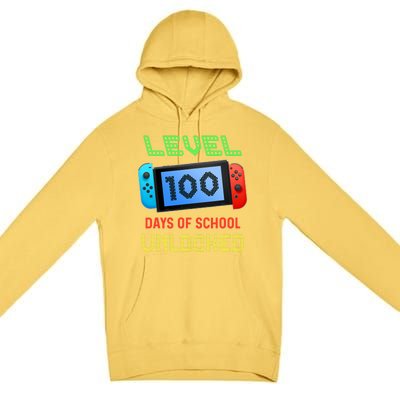 Level 100 Day Of School Unlocked Gaming Smarter Gamer Gift Premium Pullover Hoodie