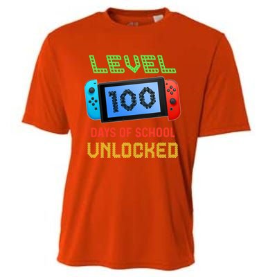 Level 100 Day Of School Unlocked Gaming Smarter Gamer Gift Cooling Performance Crew T-Shirt