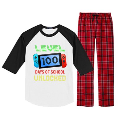 Level 100 Day Of School Unlocked Gaming Smarter Gamer Gift Raglan Sleeve Pajama Set