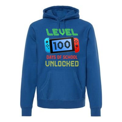 Level 100 Day Of School Unlocked Gaming Smarter Gamer Gift Premium Hoodie