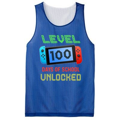 Level 100 Day Of School Unlocked Gaming Smarter Gamer Gift Mesh Reversible Basketball Jersey Tank