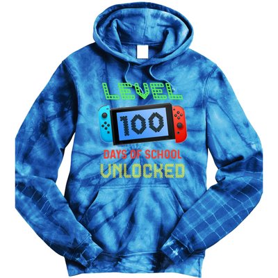 Level 100 Day Of School Unlocked Gaming Smarter Gamer Gift Tie Dye Hoodie