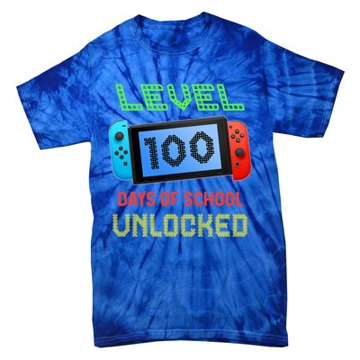 Level 100 Day Of School Unlocked Gaming Smarter Gamer Gift Tie-Dye T-Shirt