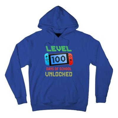 Level 100 Day Of School Unlocked Gaming Smarter Gamer Gift Tall Hoodie