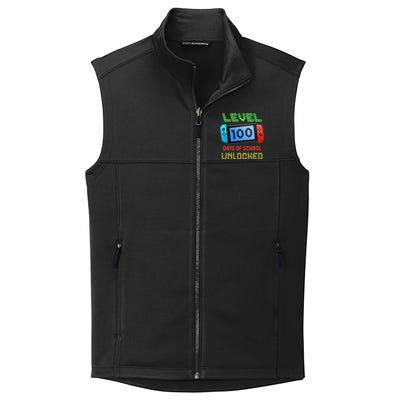 Level 100 Day Of School Unlocked Gaming Smarter Gamer Gift Collective Smooth Fleece Vest