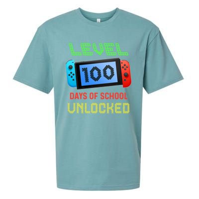 Level 100 Day Of School Unlocked Gaming Smarter Gamer Gift Sueded Cloud Jersey T-Shirt