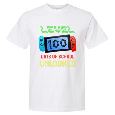 Level 100 Day Of School Unlocked Gaming Smarter Gamer Gift Garment-Dyed Heavyweight T-Shirt