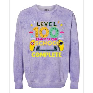 Level 100 Days Of School Complete Happy 100th Day Of School Colorblast Crewneck Sweatshirt