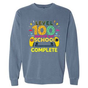 Level 100 Days Of School Complete Happy 100th Day Of School Garment-Dyed Sweatshirt