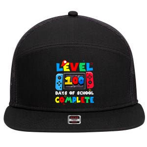 Level 100 Days Of School Complete Gamer Video Games 7 Panel Mesh Trucker Snapback Hat