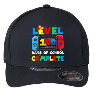 Level 100 Days Of School Complete Gamer Video Games Flexfit Unipanel Trucker Cap