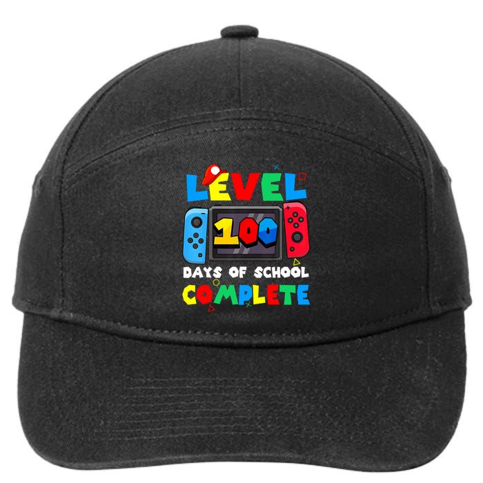 Level 100 Days Of School Complete Gamer Video Games 7-Panel Snapback Hat