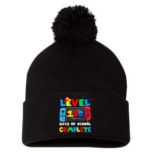 Level 100 Days Of School Complete Gamer Video Games Pom Pom 12in Knit Beanie