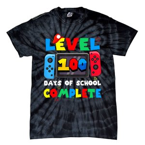 Level 100 Days Of School Complete Gamer Video Games Tie-Dye T-Shirt