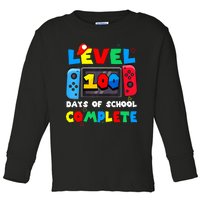 Level 100 Days Of School Complete Gamer Video Games Toddler Long Sleeve Shirt