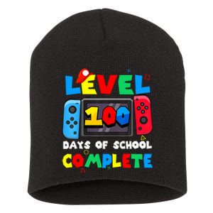 Level 100 Days Of School Complete Gamer Video Games Short Acrylic Beanie