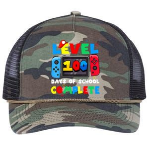 Level 100 Days Of School Complete Gamer Video Games Retro Rope Trucker Hat Cap