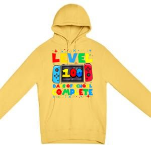 Level 100 Days Of School Complete Gamer Video Games Boy Premium Pullover Hoodie