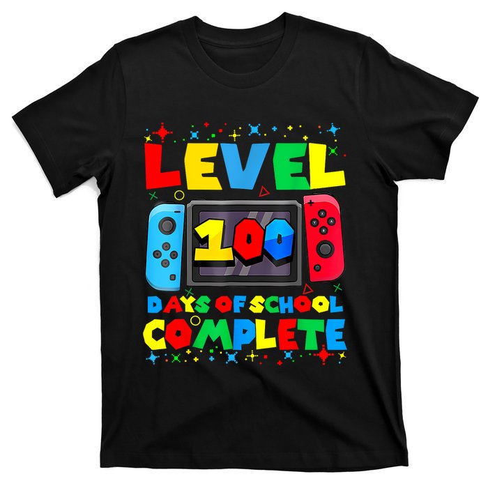 Level 100 Days Of School Complete Gamer Video Games Boy T-Shirt