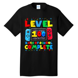 Level 100 Days Of School Complete Gamer Video Games Boy Tall T-Shirt