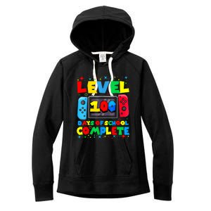 Level 100 Days Of School Complete Gamer Video Games Boy Women's Fleece Hoodie