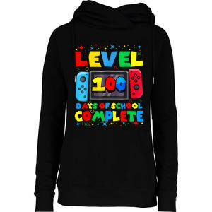 Level 100 Days Of School Complete Gamer Video Games Boy Womens Funnel Neck Pullover Hood