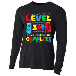 Level 100 Days Of School Complete Gamer Video Games Boy Cooling Performance Long Sleeve Crew