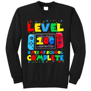 Level 100 Days Of School Complete Gamer Video Games Boy Tall Sweatshirt