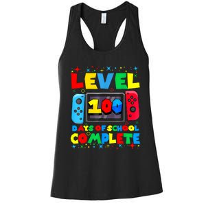 Level 100 Days Of School Complete Gamer Video Games Boy Women's Racerback Tank