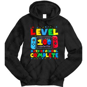 Level 100 Days Of School Complete Gamer Video Games Boy Tie Dye Hoodie