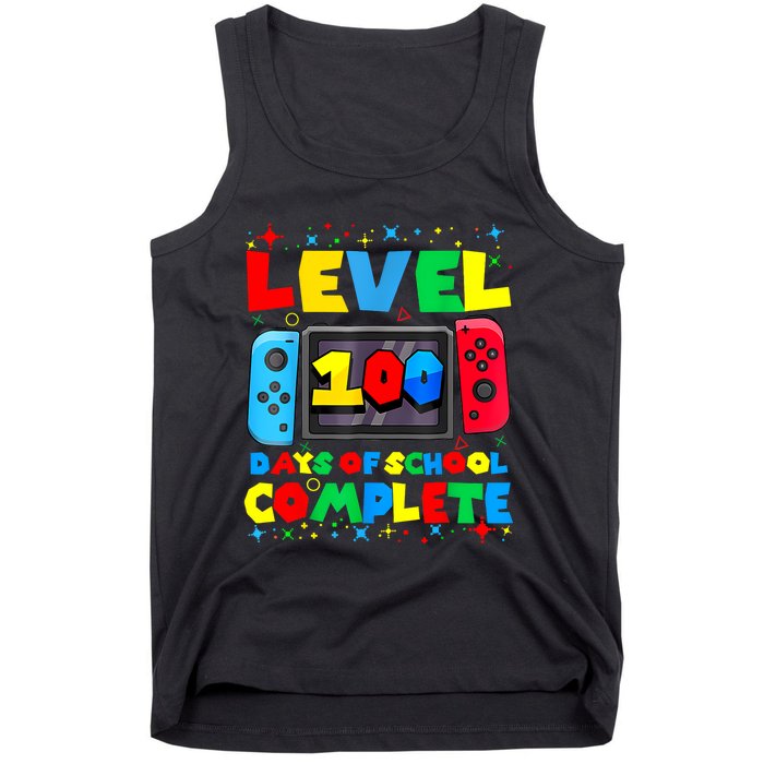 Level 100 Days Of School Complete Gamer Video Games Boy Tank Top