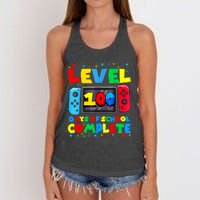 Level 100 Days Of School Complete Gamer Video Games Boy Women's Knotted Racerback Tank