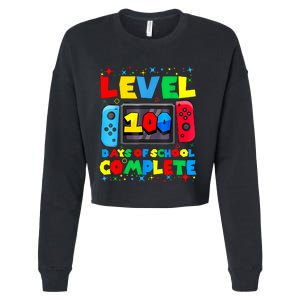 Level 100 Days Of School Complete Gamer Video Games Boy Cropped Pullover Crew