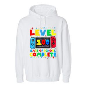 Level 100 Days Of School Complete Gamer Video Games Boy Garment-Dyed Fleece Hoodie