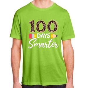 Leopard 100 Days Smarter Teacher Student 100th Day Of School Gift Adult ChromaSoft Performance T-Shirt