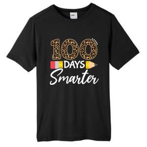 Leopard 100 Days Smarter Teacher Student 100th Day Of School Gift Tall Fusion ChromaSoft Performance T-Shirt