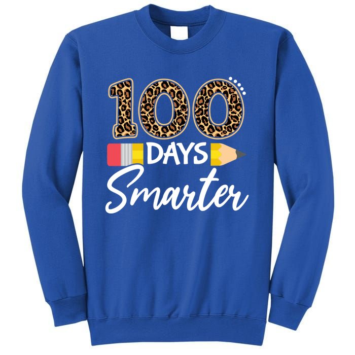 Leopard 100 Days Smarter Teacher Student 100th Day Of School Gift Sweatshirt