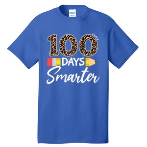 Leopard 100 Days Smarter Teacher Student 100th Day Of School Gift Tall T-Shirt